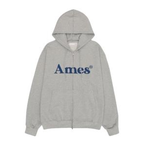 베이직 AMES-WORLDWIDE LOGO HOODIE ZIP UP GREY AM2ESUM482A