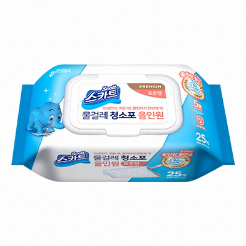 유한킴벌리 스카트 물걸레 청소포 올인원 표준형 25매 (1개)_이미지