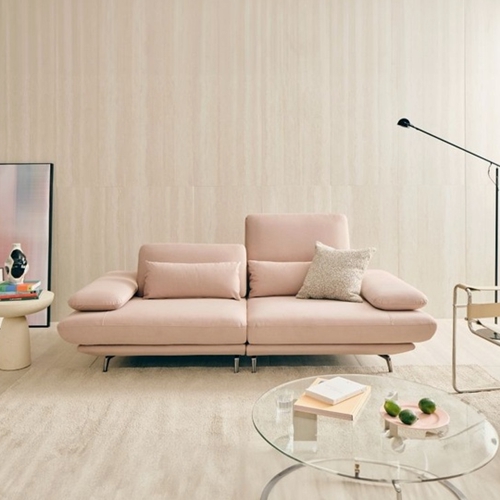 에싸 엘로이즈 하프스윙 리프트기능 리브 패브릭 소파 3인용 (스툴별도)