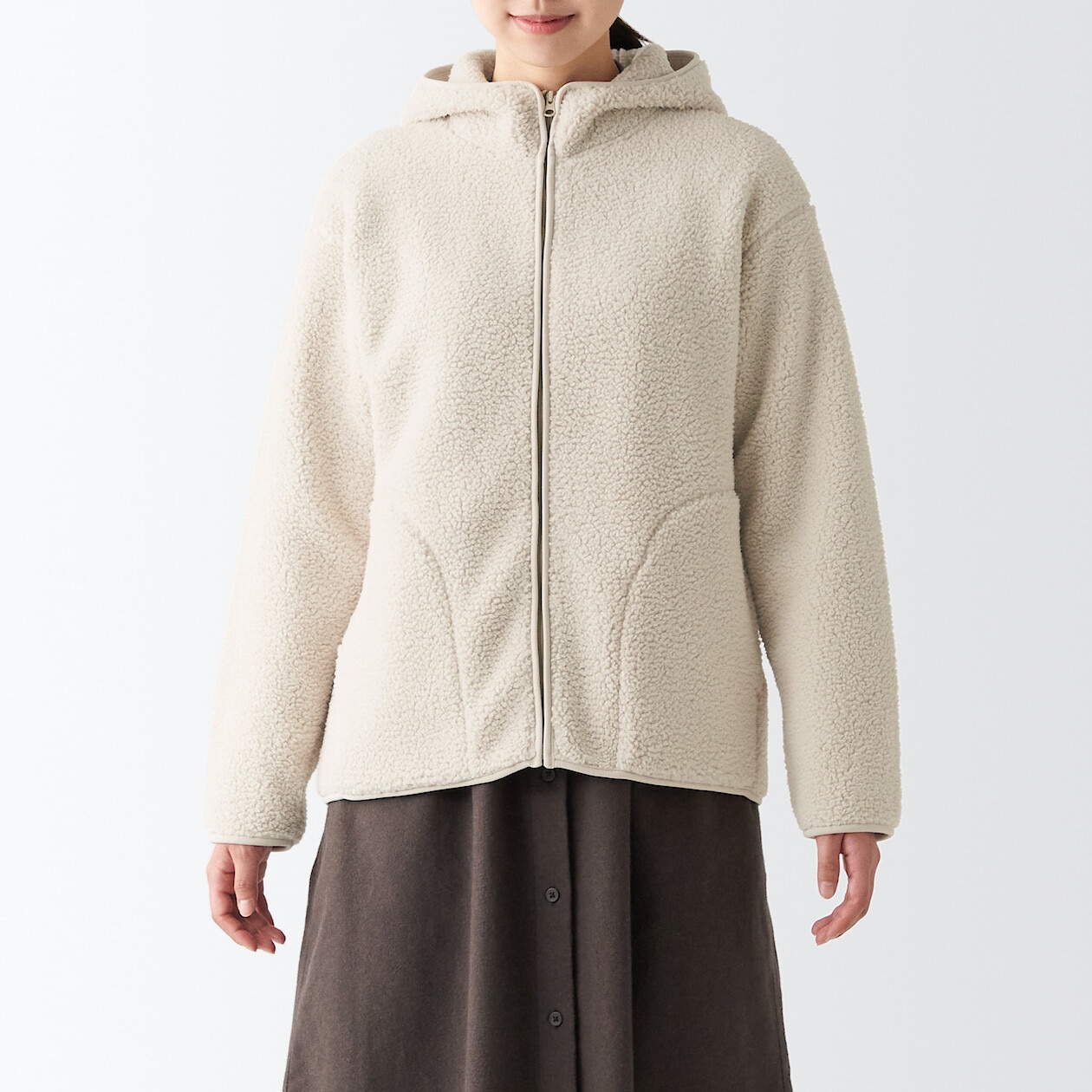 무인양품 재생 폴리에스터 보아 플리스 파카 BBJ21A2A_이미지