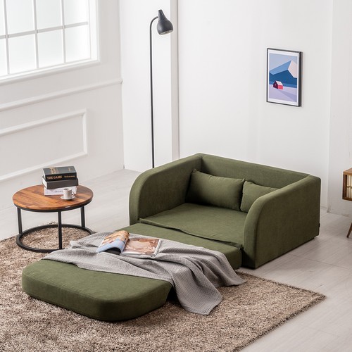 에보니아 주드 3단 접이식 패브릭 소파베드 2인용