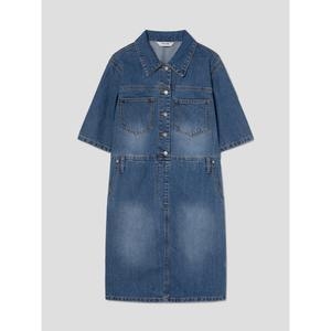 삼성물산 에잇세컨즈 355371LPQP 셔츠형 반팔 데님 원피스 블루
