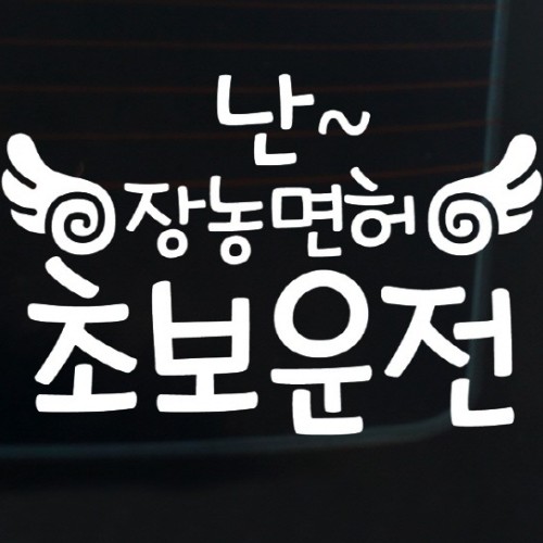 자동차 스티커3 글씨 난 장롱면허 초보운전 LSC-399