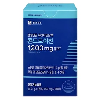 종근당건강 관절연골 뮤코다당단백 <b>콘드로이친</b> <b>1200</b>mg 60정