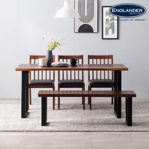 잉글랜더 산타로사 장미목 우드슬랩 원목 식탁 1600 (의자3개+벤치1개)_이미지