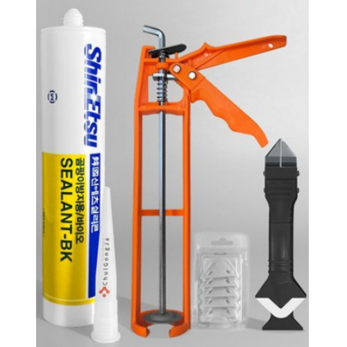 신에츠 바이오 실리콘 BK 270ml + 실리콘건 + 마감헤라 + 스크레퍼 (1세트)_이미지