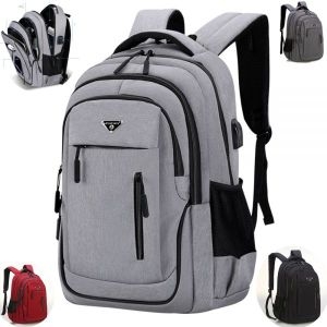 알에이컴퍼니 옥스포드 방수 USB 비즈니스 캐주얼 백팩 남성용 다용도 학교 학생 가방 충전식 책가방