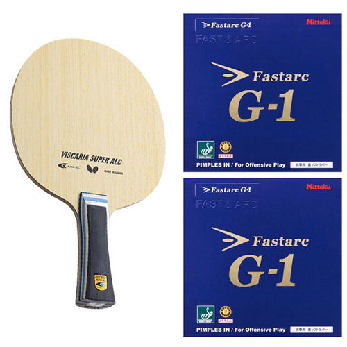 버터플라이 비스카리아 슈퍼 ALC + 닛타쿠 파스탁G-1 러버 부착 세트