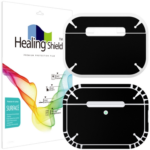 폰트리 힐링쉴드 에어팟 프로3 외부보호필름 (블랙, 2세트)_이미지