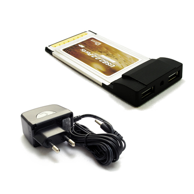 BK인포컴 Netty 2port ZPU-20 PCMCIA (어댑터 포함 2.6A)_이미지
