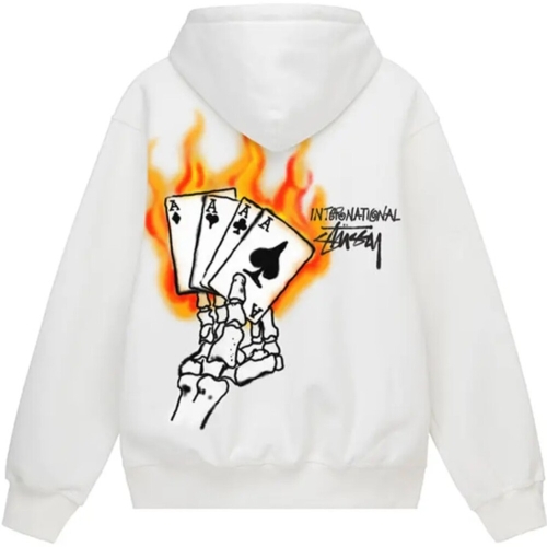 스투시 포에드클럽 오버핏 FD 심볼 하프 집업 화이트 멜란지 1974857_이미지