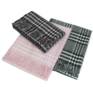 소브라노 메탈릭 글렌체크 숄 DH-043-B