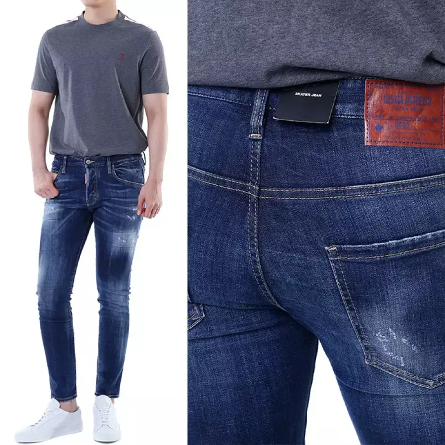 디스퀘어드 메이플래더패치 멀티 디스 중청 워싱진 스케이터핏 71LB1642 S30664 470