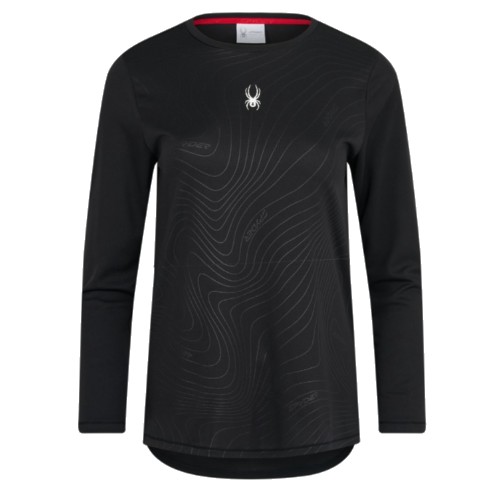 스파이더 컨투어 패턴 긴팔 티셔츠 SPKFCNRL253W-BLK_이미지