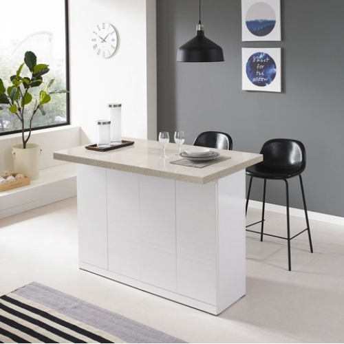 퍼니아트 인조대리석 아일랜드 식탁 1200x600 (의자별도)_이미지