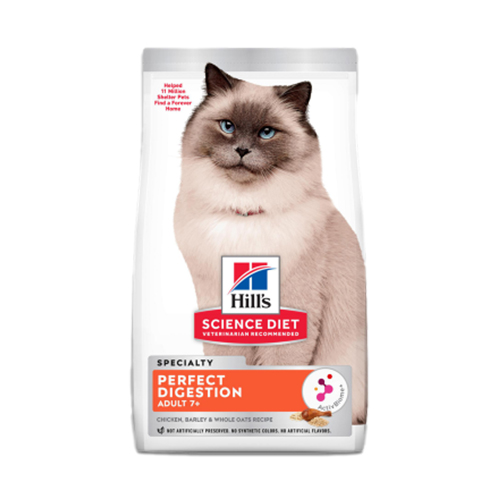  힐스 사이언스 다이어트 캣 7+ 퍼펙트 다이제스천 치킨&보리 1.6kg [6개]