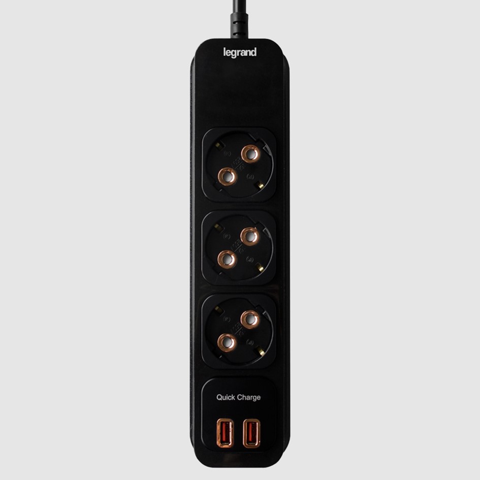 르그랑코리아 3구 자동소화 USB 고속충전 안전 멀티탭 (3m)_이미지