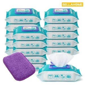 씨엔디상사 벨라홈 세균잡는 행주티슈 80매 16팩 + 수세미 1개