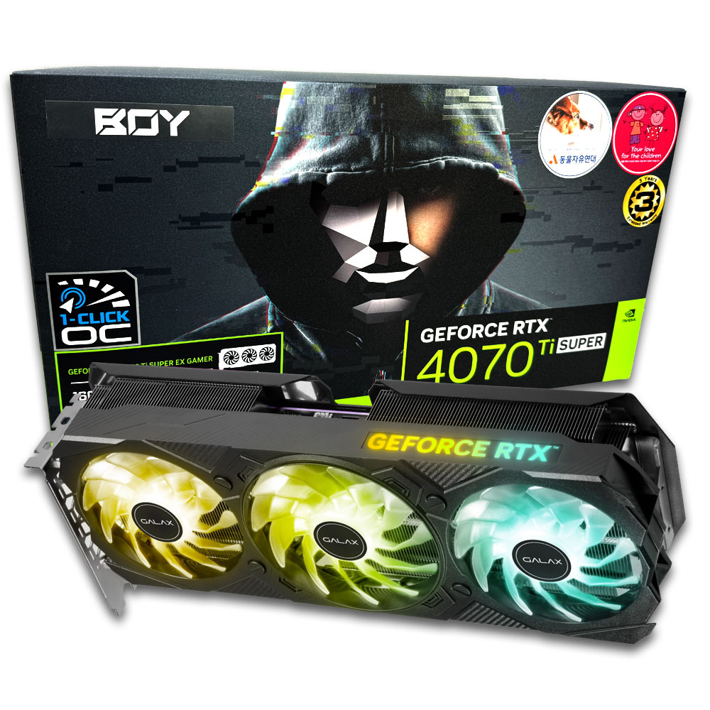 갤럭시 BOY 지포스 RTX 4070 Ti SUPER EX GAMER BLACK OC D6X 16GB_이미지