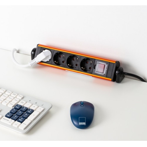 천하지엘씨 파워존 4구 메인스위치 라운드 멀티탭 (3m)_이미지