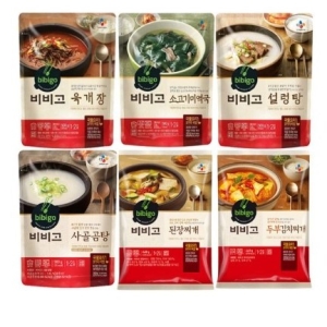 CJ제일제당 비비고 국 탕 찌개 6종 두부김치 된장찌개 육개장 소고기미역국 사골곰탕 설렁탕 1세트_이미지