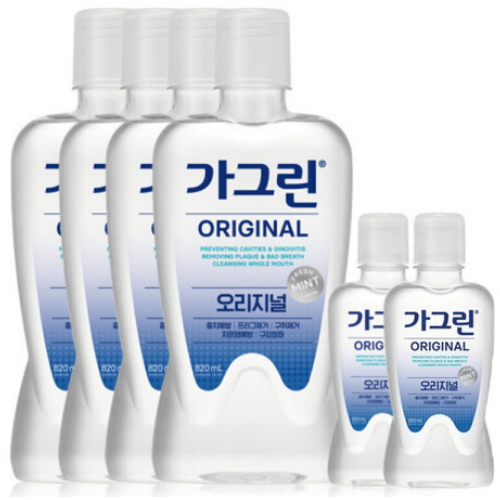 가그린 오리지널 820ml x 4개 + 250ml x 2개