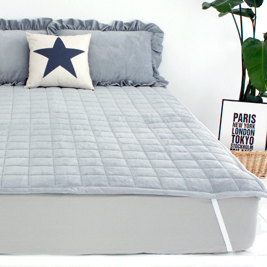 바숨 고정밴딩 극세사 침대패드 (슈퍼싱글 SS)_이미지