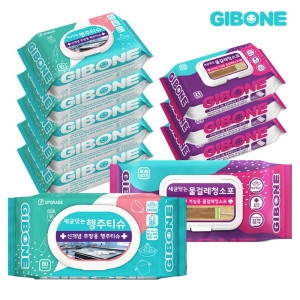 세균닦는 행주티슈 80매 6팩+물걸레청소포 특대 25매 4팩