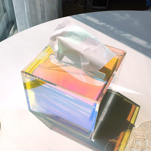 아는친구네 더이쁨 아크릴 투명 티슈 케이스 홀로그램 정사각_이미지