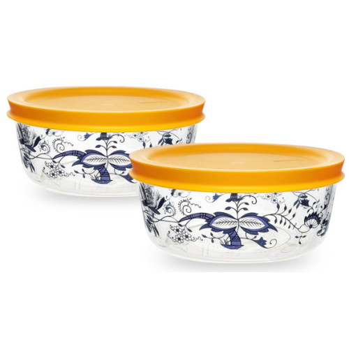 마쯔오카 쯔비벨무스터 다이에나 원형 글라스 찬통 (2개)_이미지