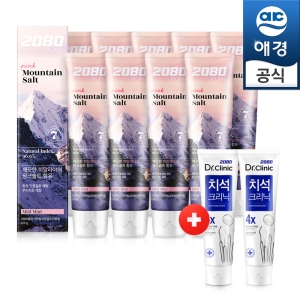 2080 히말라야 퓨어마운틴 핑크민트 솔트치약 120g x 9개 + 치석크리닉 칫솔 x 2개 (1세트)_이미지