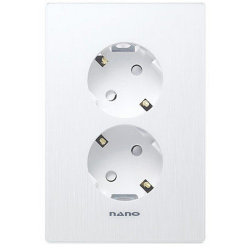 나노전기 아트2 화이트 접지 2구 콘센트