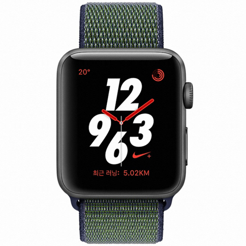 APPLE 워치 시리즈3 나이키+ 42mm Cellular 스페이스 그레이 알루미늄 (미드나이트 포그 나이키 스포츠밴드)_이미지