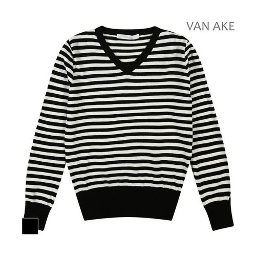 반에이크 브이넥 단가라 니트 VB33KTQ402Z_이미지