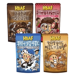 HBAF 아몬드 달콤4종 초코 + 딸기 + 쿠앤크 + 카라멜 프레첼 아몬드