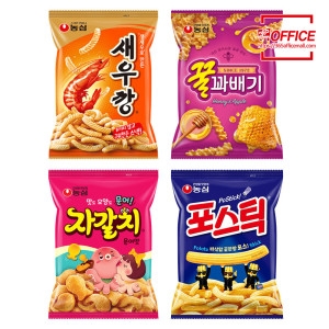 농심 과자 대용량빅사이즈세트 새우깡1 자갈치1 꿀꽈배기1 포스틱1