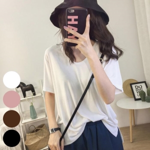 강물처럼 빅사이즈사랑해요 R063L405 소미루즈유넥스판반팔티 DK 15562373