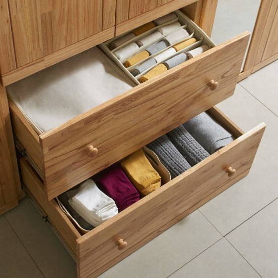 나무뜰 보노 참죽 원목 2단 서랍형 옷장 1600_이미지