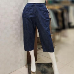 벨라디터치 여성 배기핏 8부 생지 데님 V1E2SL33