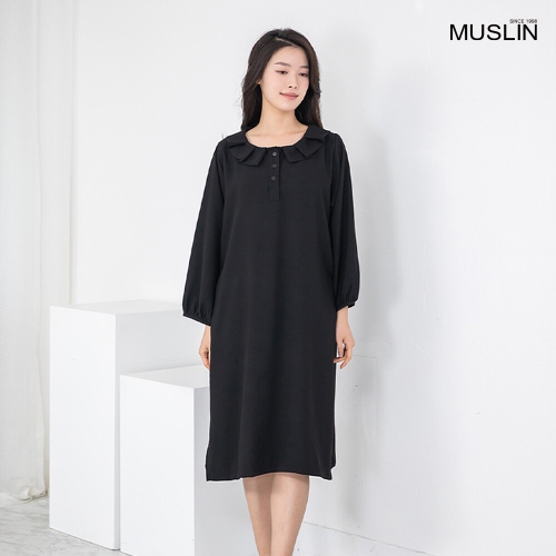 엄마옷 라운드 카라 반오픈 원피스 OP613589 중년여성/50대/60대/70대/빅사이즈/할머니옷