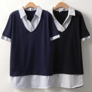 MN 크로스카라줄지셔츠 5700H404 빅사이즈