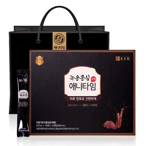 종근당건강 녹용홍삼 애니타임 스틱 10ml 30포 (3개)_이미지