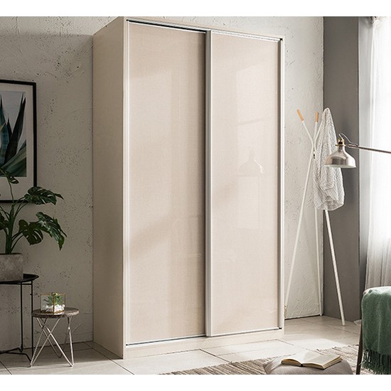 에넥스 ENNEE 밀크티 하이그로시 슬라이딩 싱글장 1200_이미지