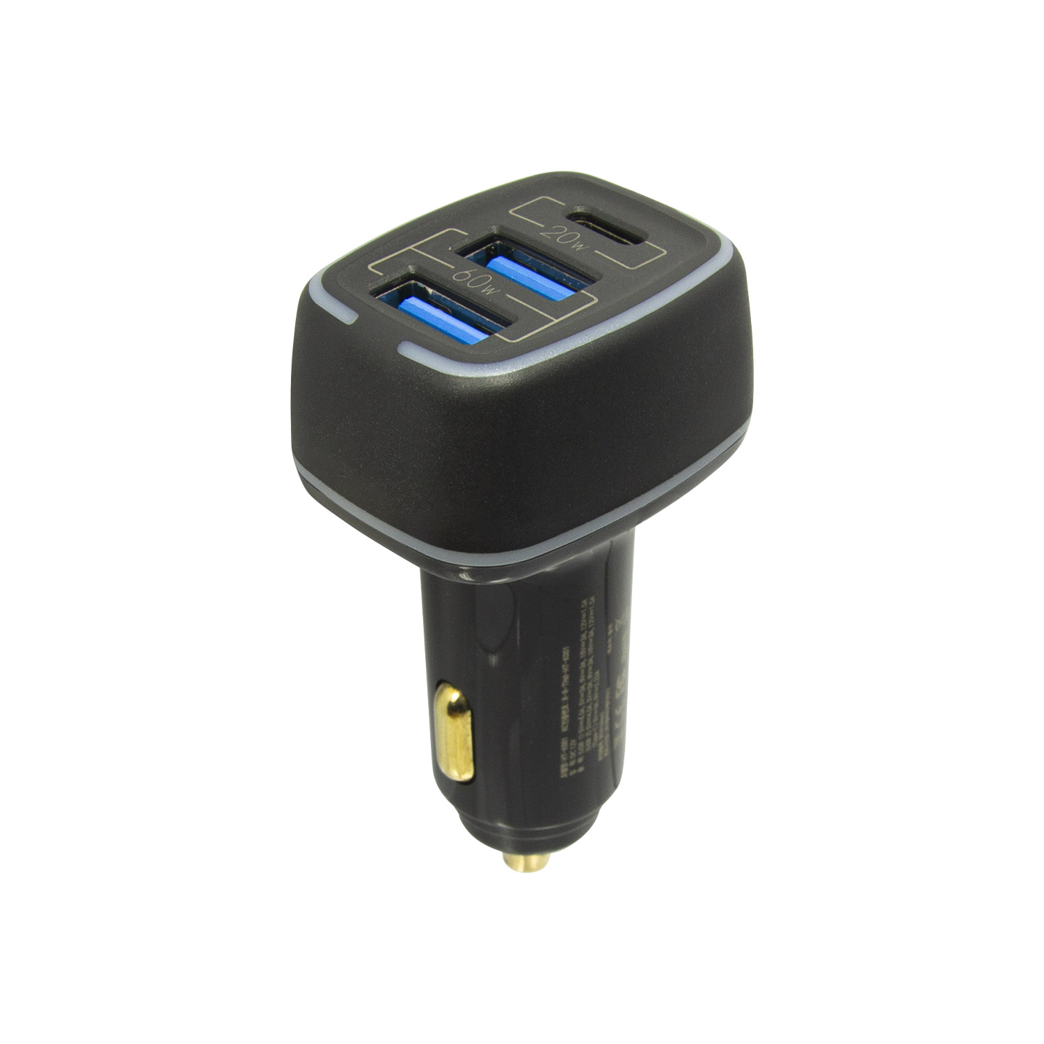 PD고속충전 멀티 시거잭 USB C타입 3포트 80W 차량용 충전기 SOLTOP-986