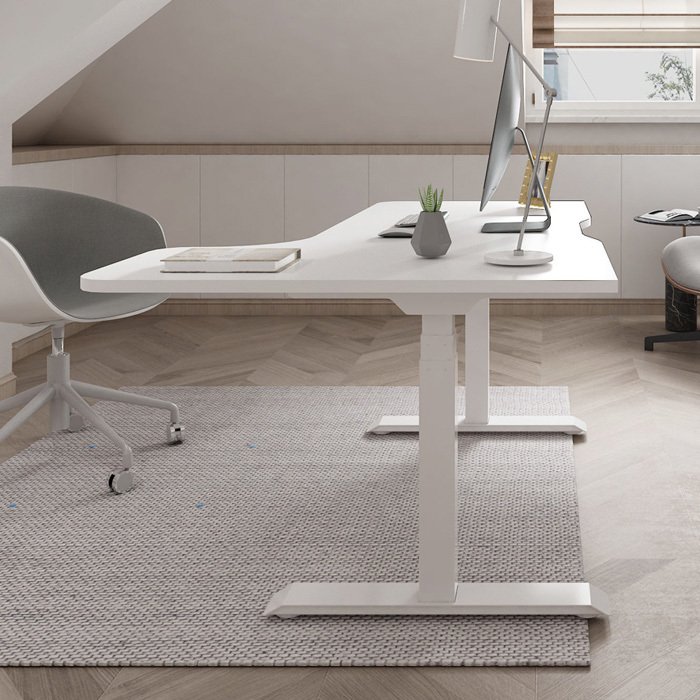 인터데코 PM458 코너형 모션 높이조절 스탠딩 책상 (1600x1000)_이미지