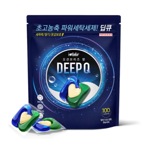 지앤티클린 아이러브베베 딥큐 캡슐세제 오션브리즈 100개입 (2개)