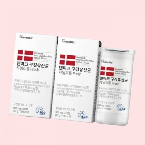 헬로바이오 덴마크 구강유산균 자일리톨 프레시 30정