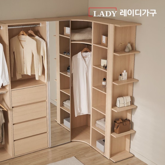 레이디가구 이안 코너형 A세트 드레스룸 2800_이미지