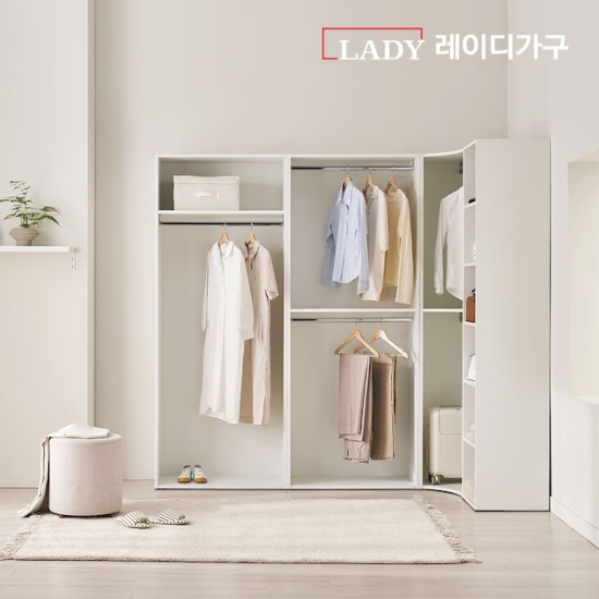 레이디가구 이안 코너형 A세트 드레스룸 2800_이미지