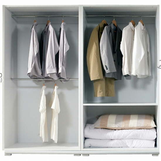 라자가구 에버튼 슬라이딩 옷장 행거형 (162cm)_이미지